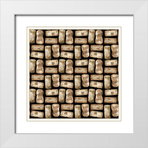 Wine Cork Pattern A (black) White Modern Wood Framed Art Print with Double Matting by Baker, Mary Beth
