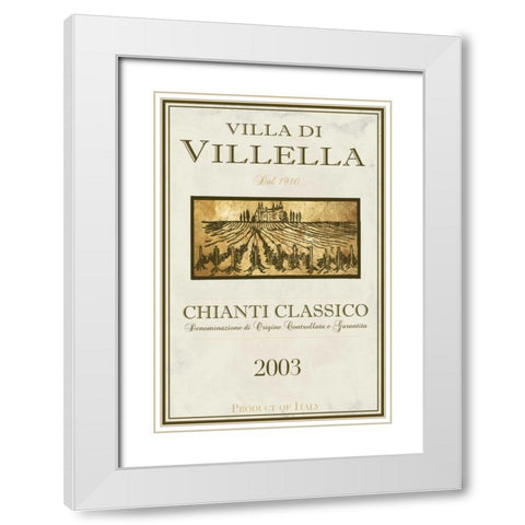 Still Life Wine Label II White Modern Wood Framed Art Print with Double Matting by Baker, Mary Beth