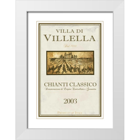 Still Life Wine Label II White Modern Wood Framed Art Print with Double Matting by Baker, Mary Beth