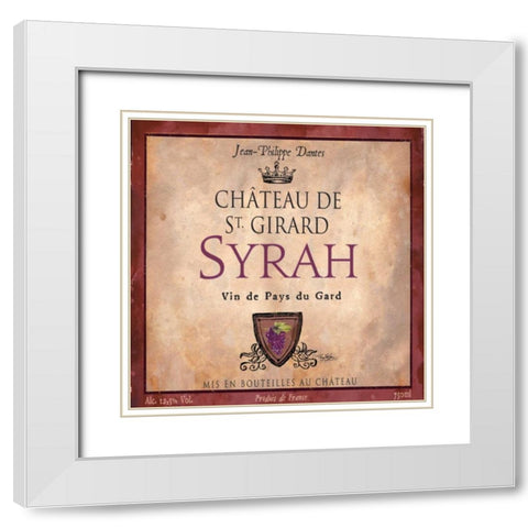 Still Life Wine Label Square VII White Modern Wood Framed Art Print with Double Matting by Baker, Mary Beth