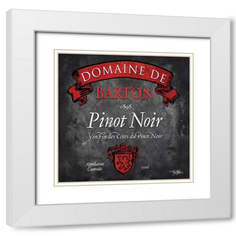 Still Life Wine Label Square VIII White Modern Wood Framed Art Print with Double Matting by Baker, Mary Beth