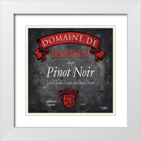 Still Life Wine Label Square VIII White Modern Wood Framed Art Print with Double Matting by Baker, Mary Beth