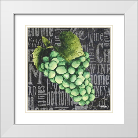 Wine Grapes II White Modern Wood Framed Art Print with Double Matting by Baker, Mary Beth