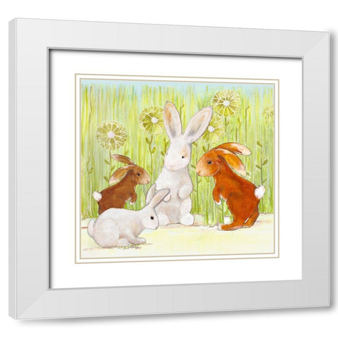 Cool Kids White Modern Wood Framed Art Print with Double Matting by Diannart