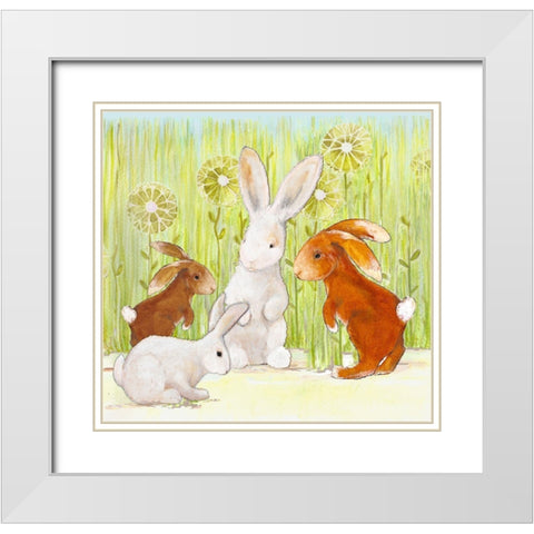 Cool Kids White Modern Wood Framed Art Print with Double Matting by Diannart