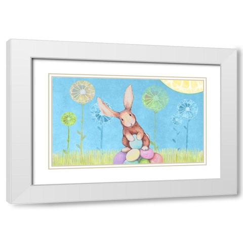 Easter Bunny White Modern Wood Framed Art Print with Double Matting by Diannart