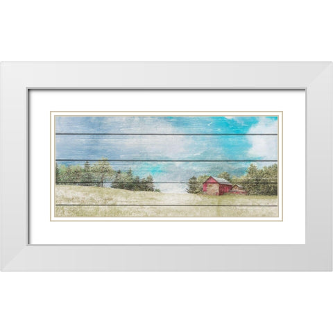 Countryside Town Farm White Modern Wood Framed Art Print with Double Matting by Redding, James