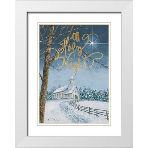Oh Holy Night White Modern Wood Framed Art Print with Double Matting by Redding, James