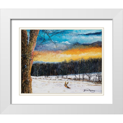 Fiery Sky White Modern Wood Framed Art Print with Double Matting by Redding, James