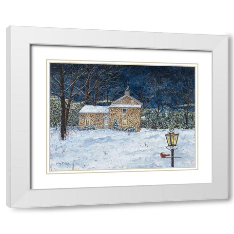 Stone House White Modern Wood Framed Art Print with Double Matting by Redding, James