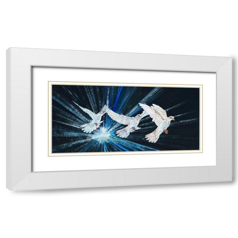 Three Spirits White Modern Wood Framed Art Print with Double Matting by Redding, James