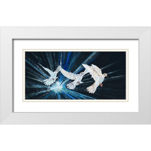 Three Spirits White Modern Wood Framed Art Print with Double Matting by Redding, James