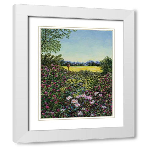 Along The Meadows Edge White Modern Wood Framed Art Print with Double Matting by Redding, James