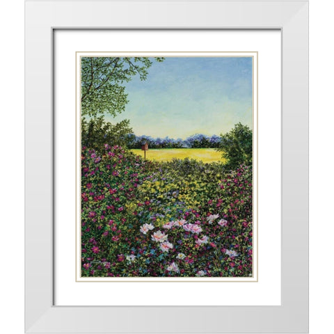 Along The Meadows Edge White Modern Wood Framed Art Print with Double Matting by Redding, James