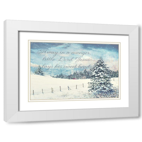 Away in a Manger White Modern Wood Framed Art Print with Double Matting by Redding, James
