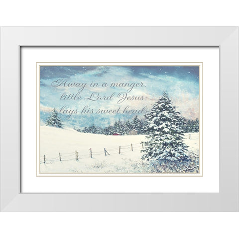 Away in a Manger White Modern Wood Framed Art Print with Double Matting by Redding, James