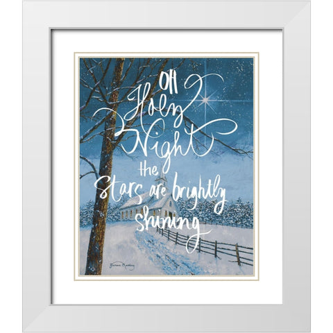 Oh Holy Night White Modern Wood Framed Art Print with Double Matting by Redding, James