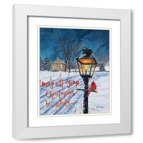 White Christmas White Modern Wood Framed Art Print with Double Matting by Redding, James