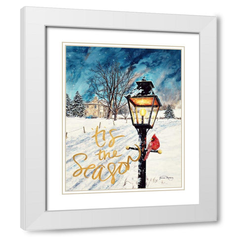 Tis the Season White Modern Wood Framed Art Print with Double Matting by Redding, James