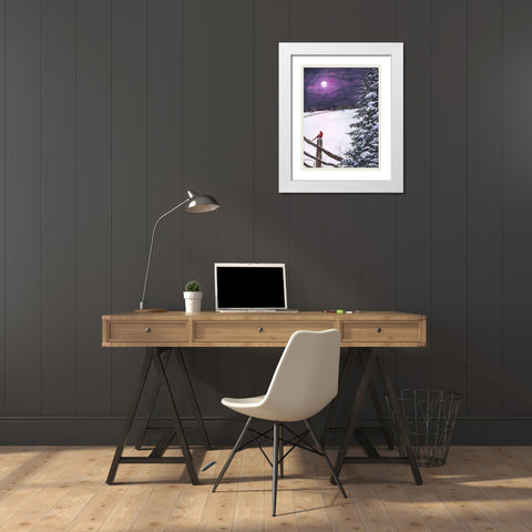 Deep Mauve Midnight White Modern Wood Framed Art Print with Double Matting by Redding, James