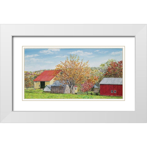 Autumns Colors Panel White Modern Wood Framed Art Print with Double Matting by Redding, James