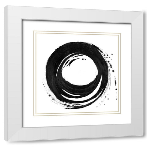 Black Circle I White Modern Wood Framed Art Print with Double Matting by Pinto, Patricia