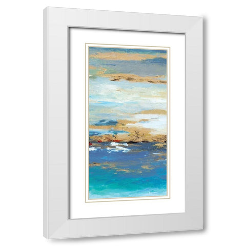 Sea Mystery Panel II White Modern Wood Framed Art Print with Double Matting by Pinto, Patricia