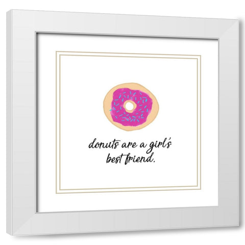 Donuts White Modern Wood Framed Art Print with Double Matting by Edwins, Hugo