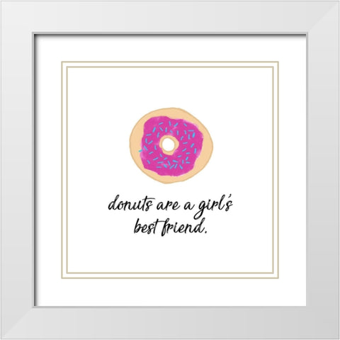 Donuts White Modern Wood Framed Art Print with Double Matting by Edwins, Hugo
