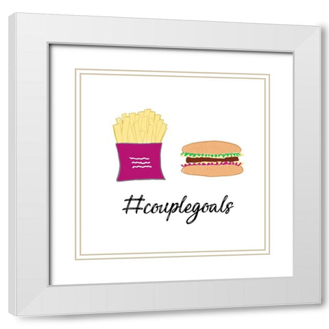 Hashtag Couple Goals Square White Modern Wood Framed Art Print with Double Matting by Edwins, Hugo