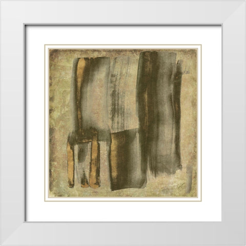 Midnight Brush White Modern Wood Framed Art Print with Double Matting by James, Nola