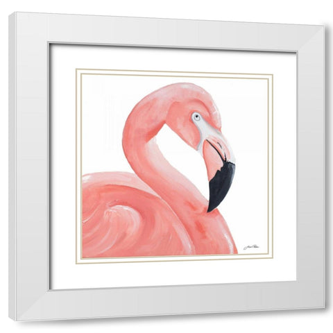 Pink Party of Four I White Modern Wood Framed Art Print with Double Matting by Ritter, Gina