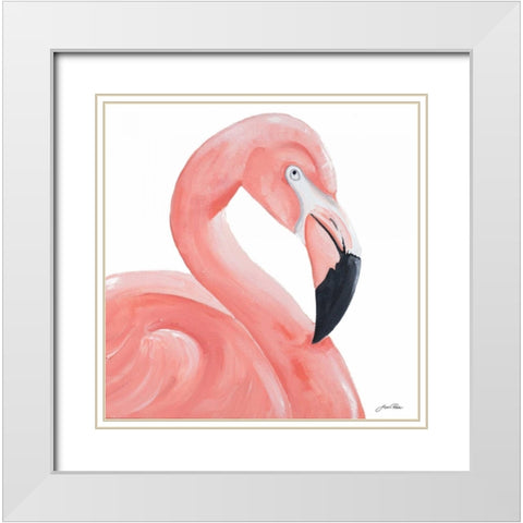 Pink Party of Four I White Modern Wood Framed Art Print with Double Matting by Ritter, Gina