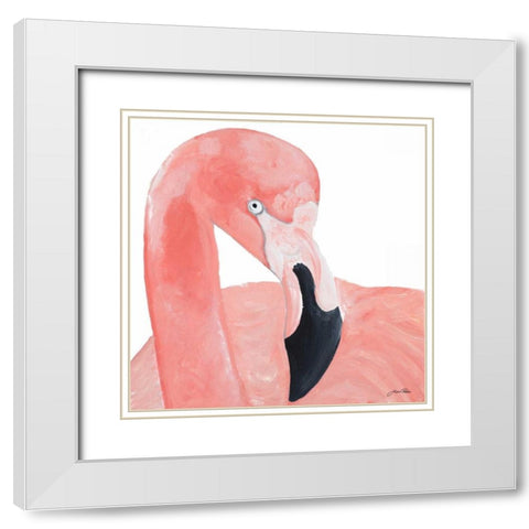 Pink Party of Four II White Modern Wood Framed Art Print with Double Matting by Ritter, Gina