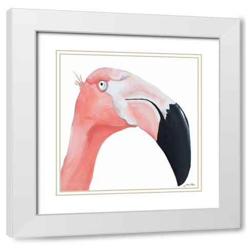 Pink Party of Four III White Modern Wood Framed Art Print with Double Matting by Ritter, Gina