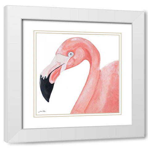 Pink Party of Four IV White Modern Wood Framed Art Print with Double Matting by Ritter, Gina