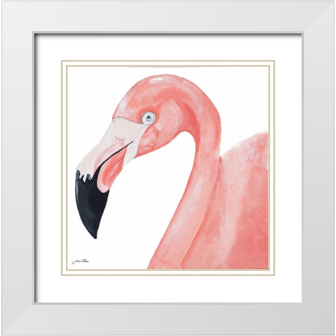 Pink Party of Four IV White Modern Wood Framed Art Print with Double Matting by Ritter, Gina