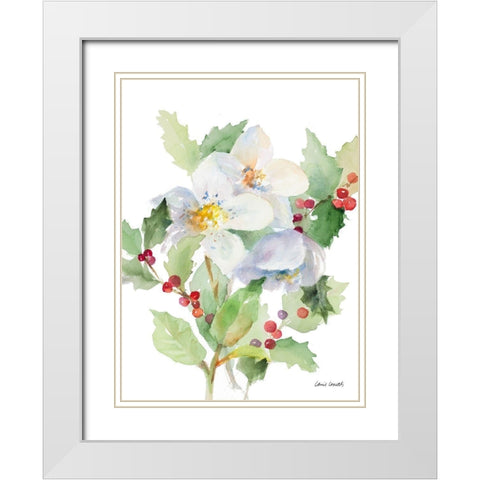 Christmas Bouquet I White Modern Wood Framed Art Print with Double Matting by Loreth, Lanie