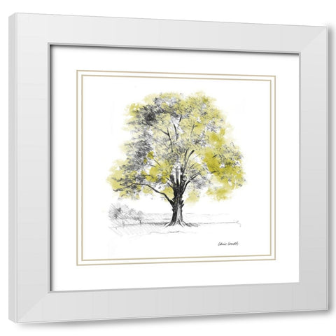 Tree with Green Leaves I White Modern Wood Framed Art Print with Double Matting by Loreth, Lanie