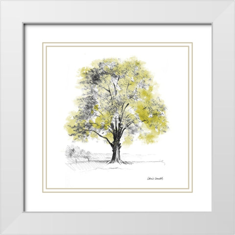 Tree with Green Leaves I White Modern Wood Framed Art Print with Double Matting by Loreth, Lanie