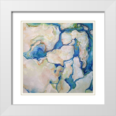 Along the Spring Flow I White Modern Wood Framed Art Print with Double Matting by Diannart