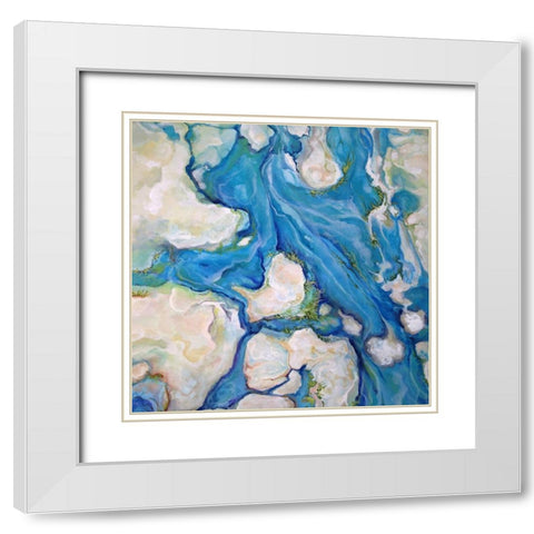 Along the Spring Flow II White Modern Wood Framed Art Print with Double Matting by Diannart