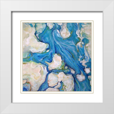 Along the Spring Flow II White Modern Wood Framed Art Print with Double Matting by Diannart