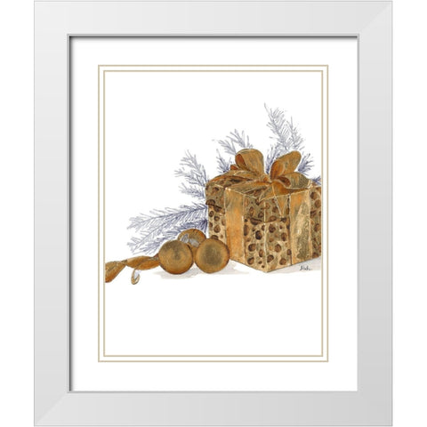 Present with Dots White Modern Wood Framed Art Print with Double Matting by Pinto, Patricia