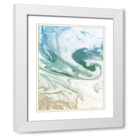 Deep Waves White Modern Wood Framed Art Print with Double Matting by Bryant, Susan