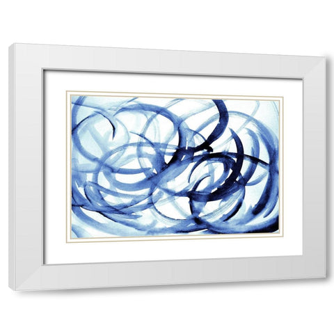 Indigo Dreams White Modern Wood Framed Art Print with Double Matting by Bryant, Susan