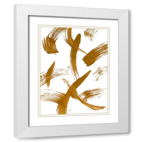 Copper Strokes II White Modern Wood Framed Art Print with Double Matting by Bryant, Susan