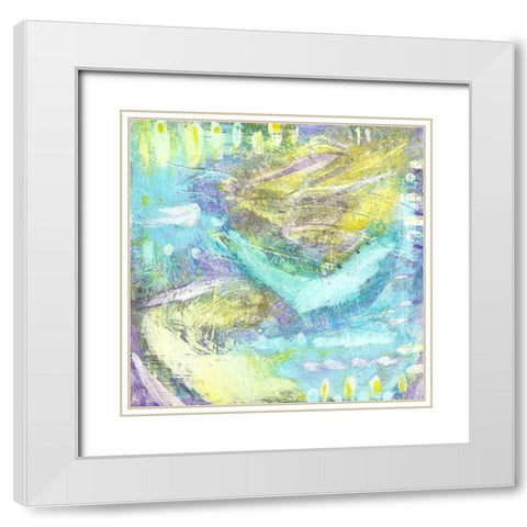 Angelic Abstract White Modern Wood Framed Art Print with Double Matting by Mosher, Deidre