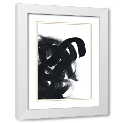 Noir Strokes III White Modern Wood Framed Art Print with Double Matting by Ritter, Gina