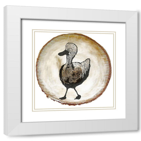 Barnyard Coop Circle VI White Modern Wood Framed Art Print with Double Matting by Diannart